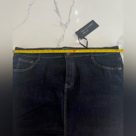 NWT FASHION2LOVE DARK DENIM STRETCHY PENCIL SKIRT SIZE 2xl - Picture 6 of 8